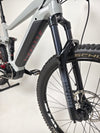 Haibike AllTrail 5 27.5 2022 Full Suspension e-Bike with detailed view of the integrated battery. Excellent condition and low mileage, buy for £1,870.00 at eMado!