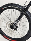 Close-up view of the tires on the Specialized Status 160 2023 Large S4 showcasing its excellent used condition, available for £1,750 (RRP £2,900).